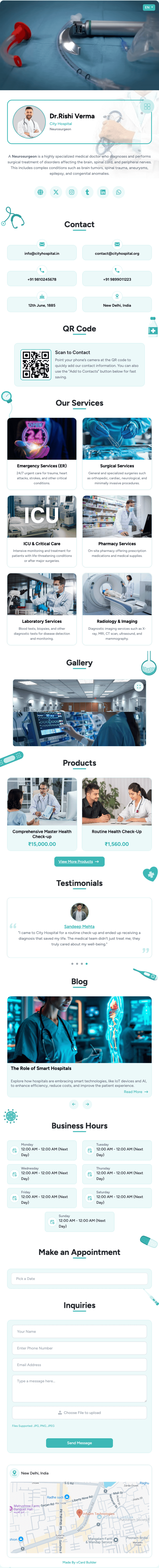 Healthcare digital profile template