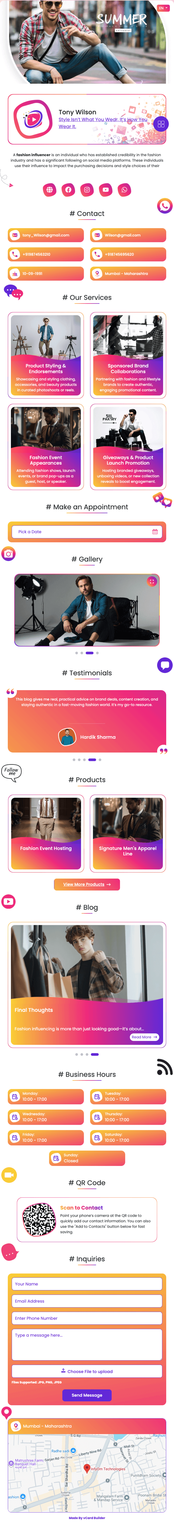 Creator Profile digital profile template