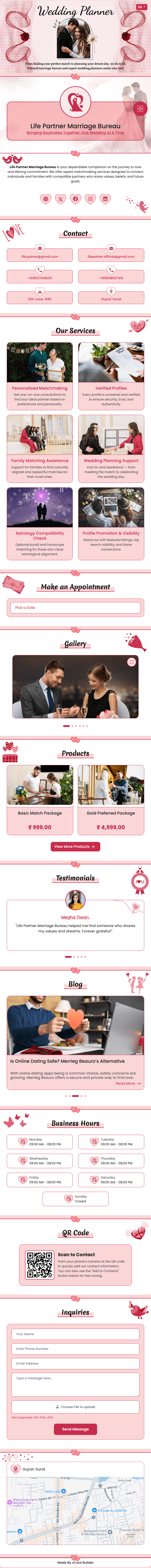 Wedding Services digital profile template