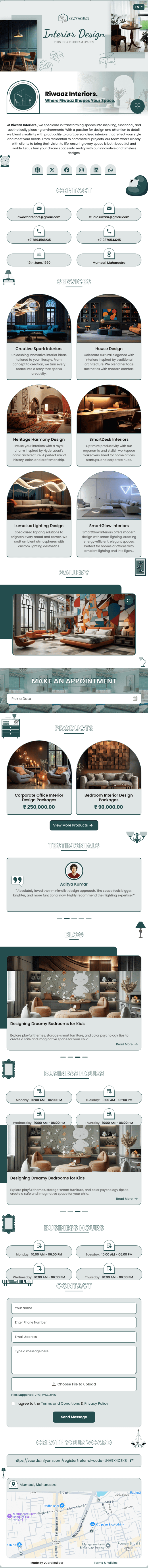 Interior Design digital profile template