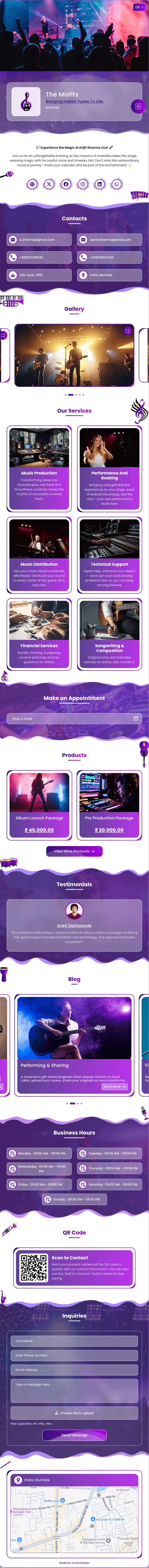 Music Professional digital profile template
