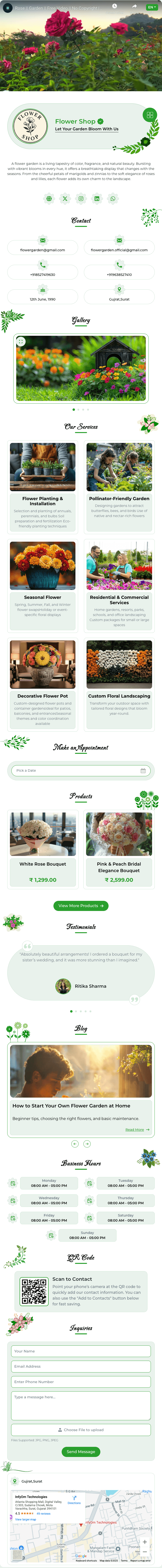 Floral Design digital profile template