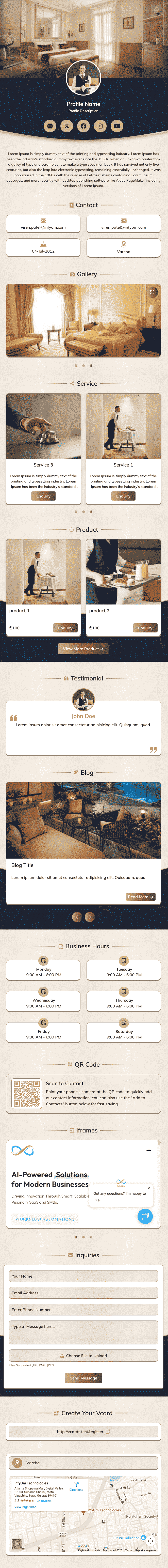 Hotel digital profile template