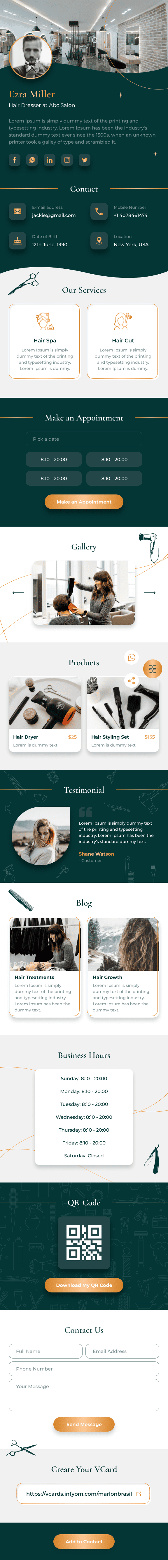 Salon Classic digital profile template