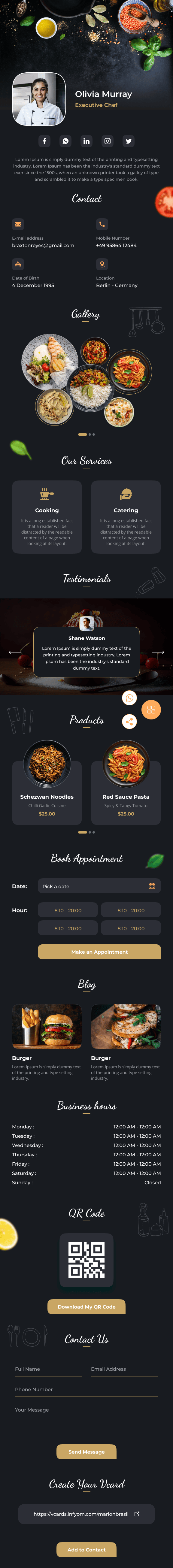 Food & Hospitality Classic digital profile template