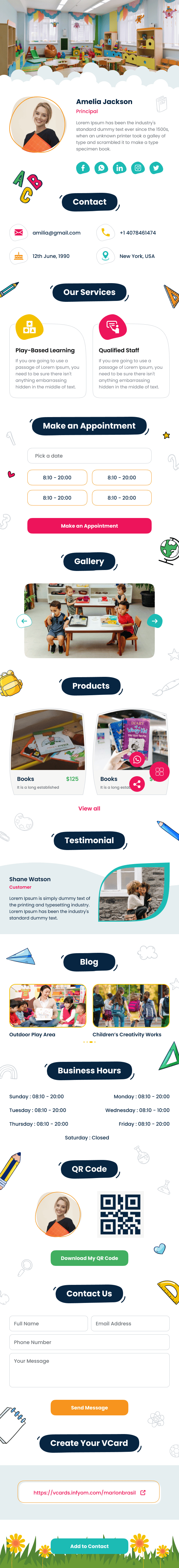 Education Classic digital profile template