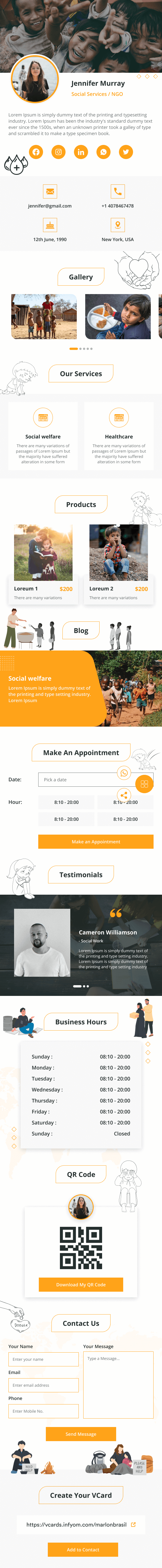 Social Services Classic digital profile template