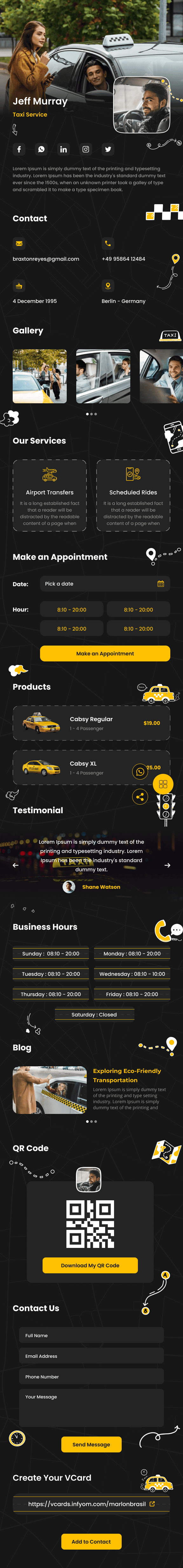Transport Service Classic digital profile template