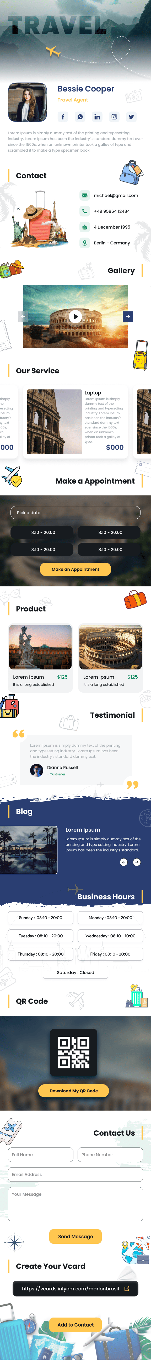 Travel Classic digital profile template