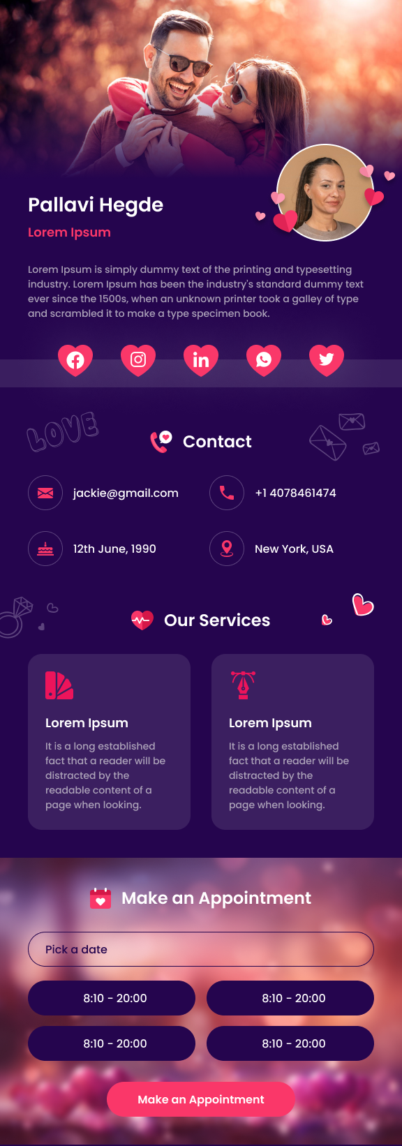 Digital profile template
