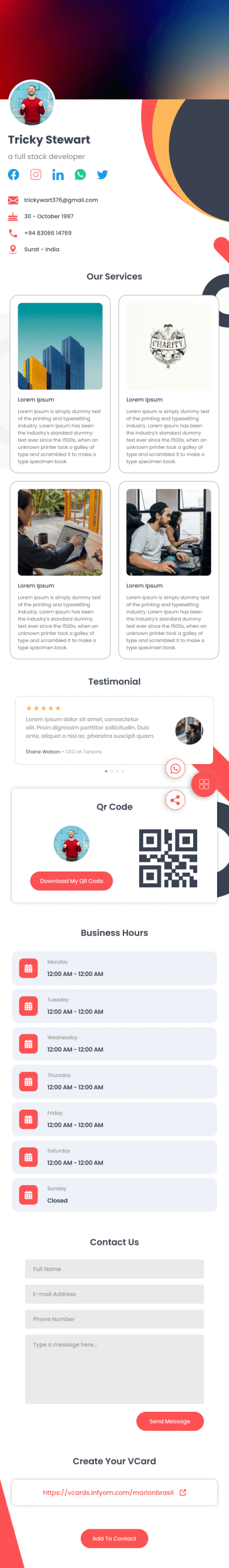 Executive Profile digital profile template