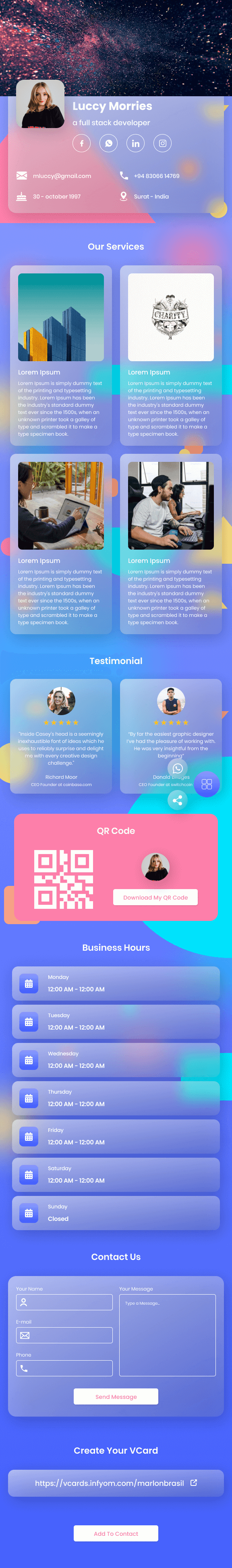 Modern Edge digital profile template