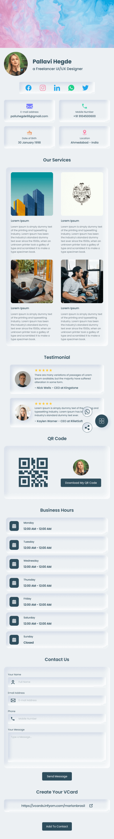 Business Beacon digital profile template